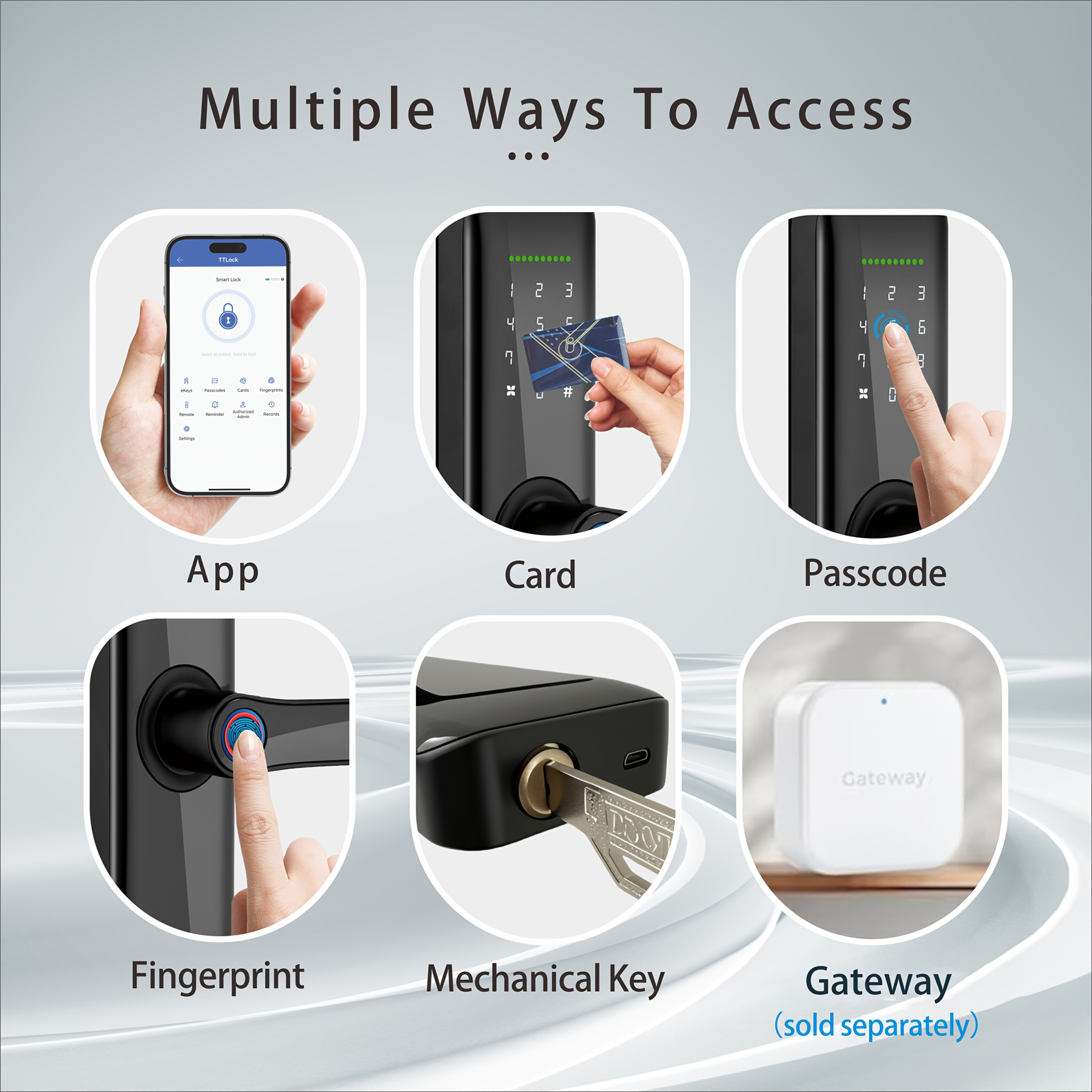 Puerta Inteligente con Manija: Acceso sin Llave por Huella, Código Digital y Tarjeta, Control sin varillas BLE a través de APP, Funciona con 4 Pilas AAA (No Incluidas), Ideal para Entrada, Puertas Principales, Oficinas, Hoteles y Apartamentos