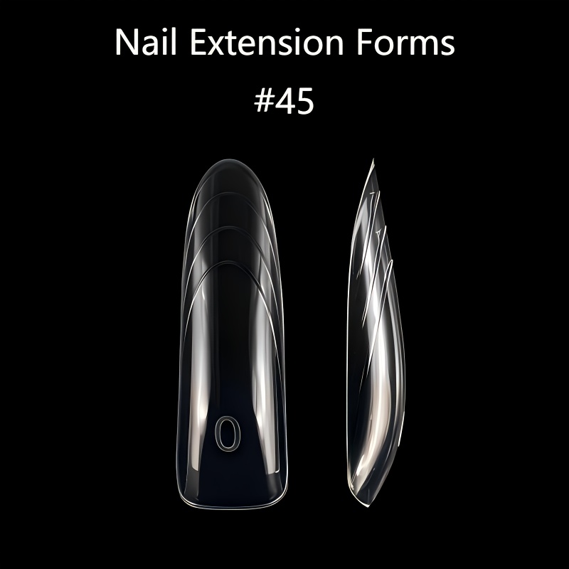 Image of New 140-pack Full Oval Nail Forms For Acrylic Nail Extension, Clear Nail Guides