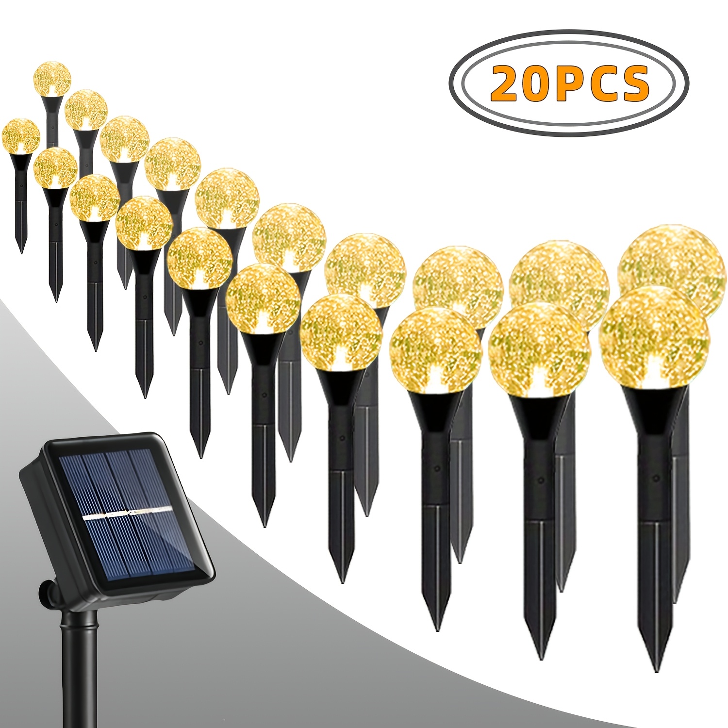 20pcs solar garden   outdoor courtyard lawn lights automatically turn off during   and turn on at night with 8 lighting   used for summer camping christmas weddings parties birthdays lawn decoration path lights