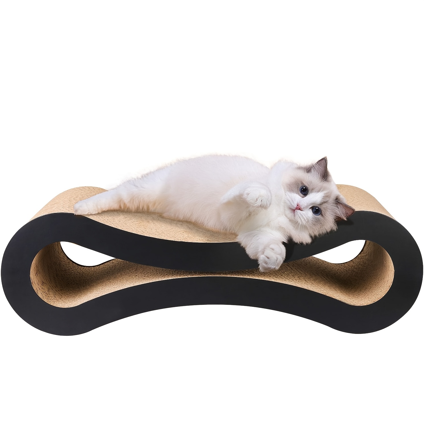 

Reversible Cat Scratcher Lounge, Recycled Corrugated Cardboard, Infinity Style Pet Scratching Pad For Cats, Long-lasting Play And Relaxation Toy