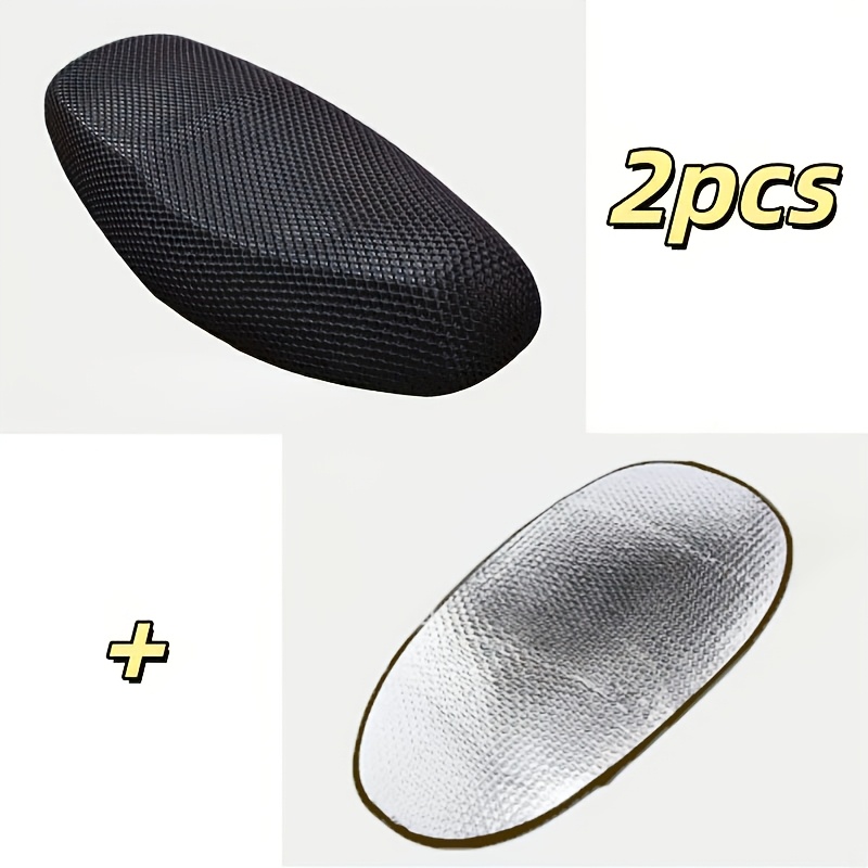 TEMU 2pcs Universal Motorcycle Seat Cushion (random) 3d Mesh Non-slip Protective Cushion Breathable Seat Cushion Additions Suitable For Most