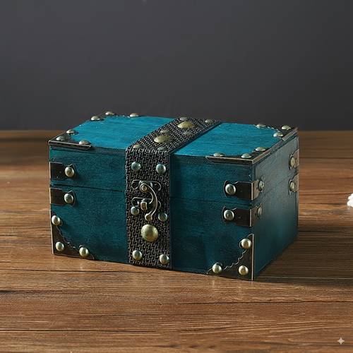 retro vintage lockable small wooden box film and television shooting props storage box cultural collection box nostalgic desktop storage box jewelry box graduation season back to gifts