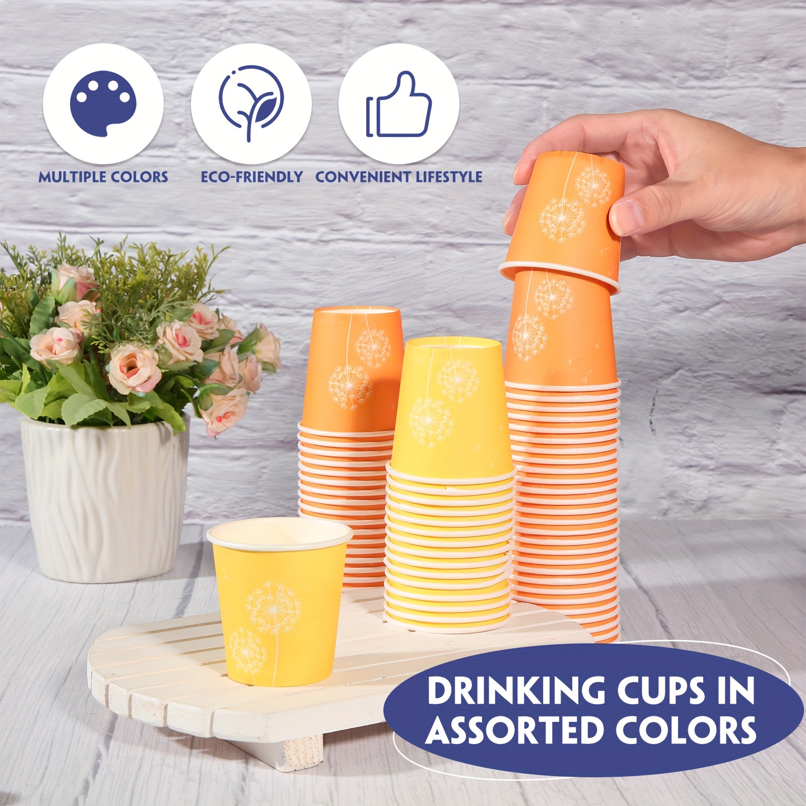 800pcs 3.7 Oz Small Paper Cups, Disposable Mouthwash Cups, Colorful