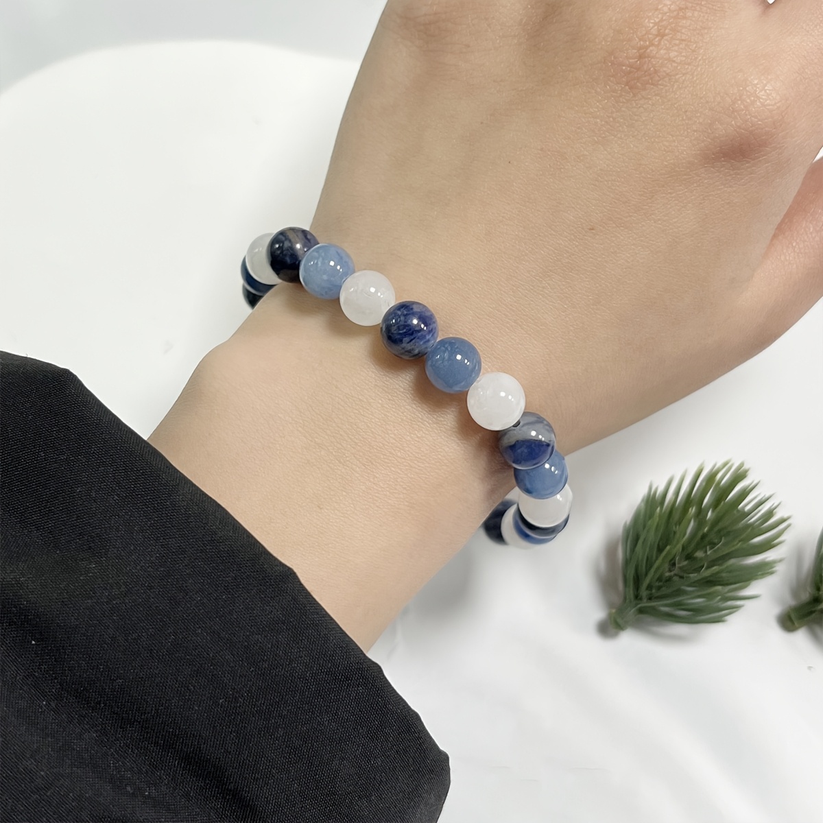 Handcrafted Calming Bracelet Moonstone Sodalite Angelite Beads