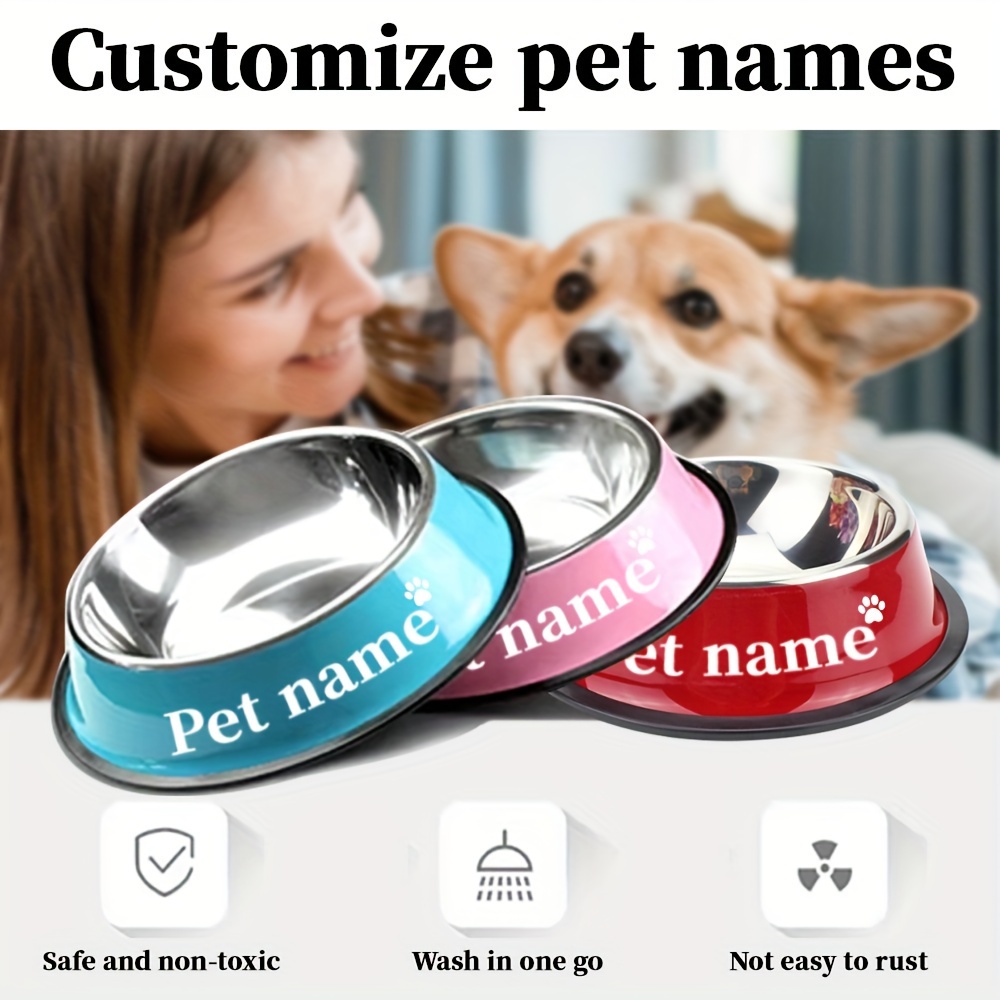 

Custom Engraved Stainless Steel Pet Bowl - Non-slip, -proof Feeder For Food And Water - Personalized Memorial Gift For Pets