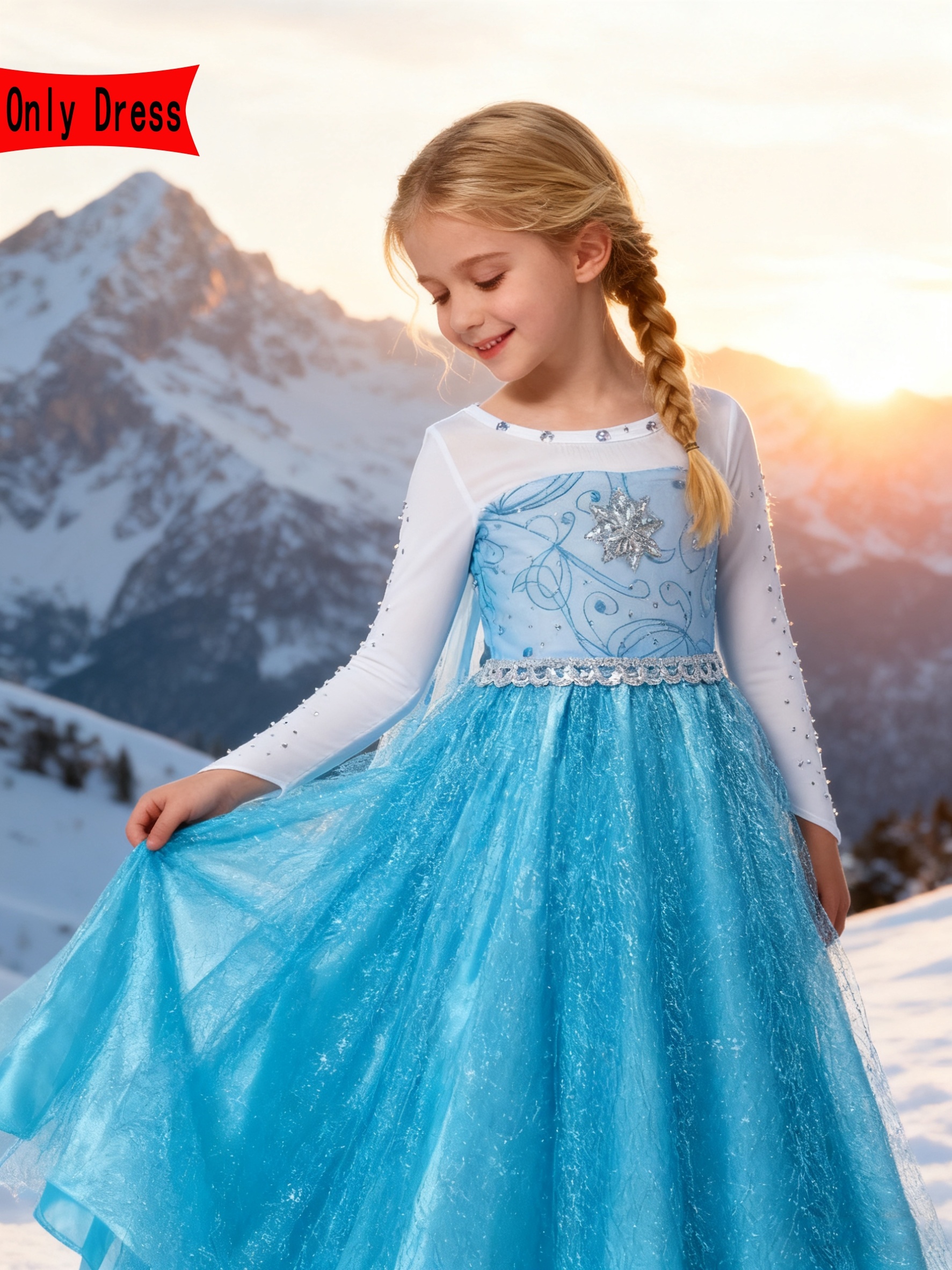 navy blue dress for baby girl snowflake princess dress sold on Temu United States
