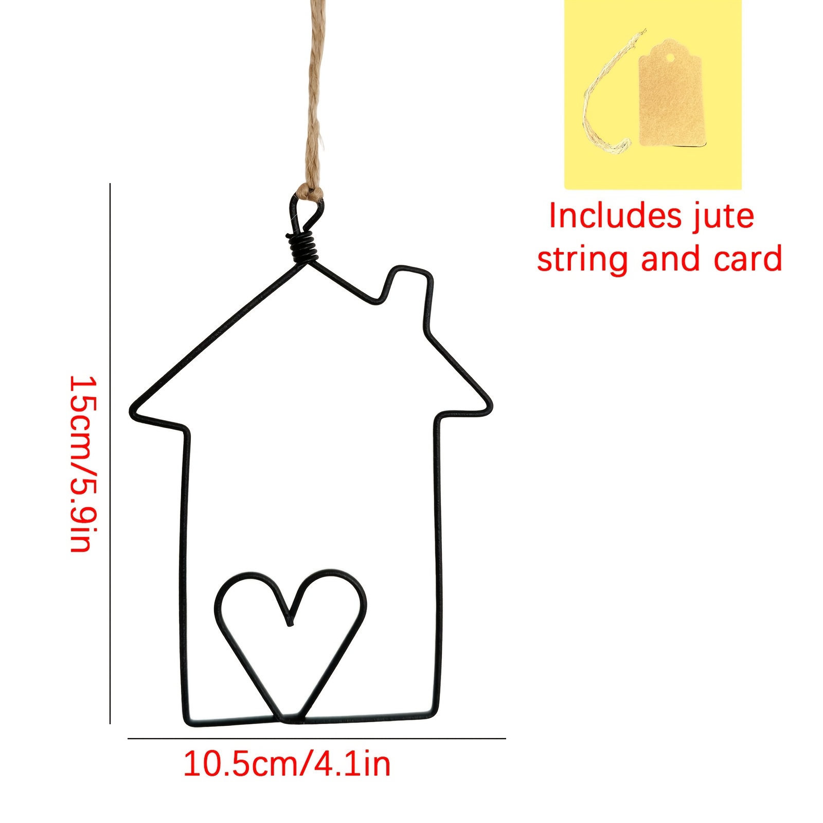 Image of Wrought Heart-shaped House Wall Hanging, Style Entryway Heart House Sign, Housewarming Gift Decoration Ornament, Christmas Decorations, Halloween Decorations