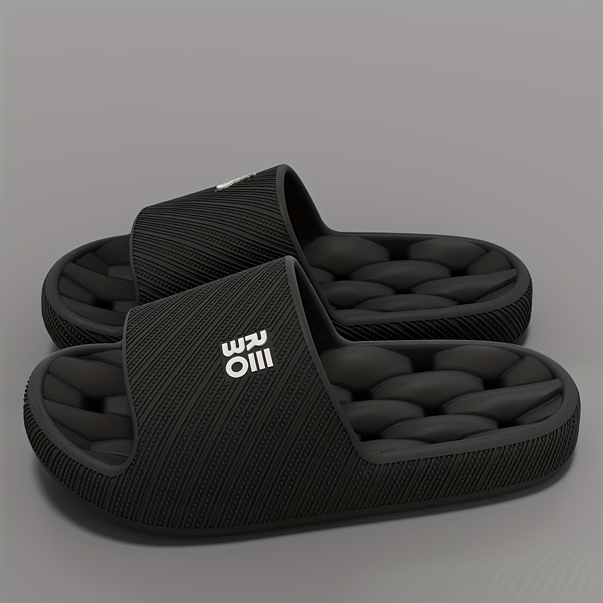 TEMU Pantuflas Unisex de Gran Talla para Hombre | Pantuflas Casuales de EVA sin Cordones para Baño, Color Sólido, Punta Redonda, Perfectas para Uso