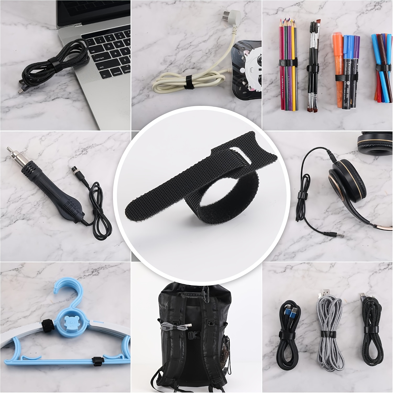 60pcs Multi-Color Reusable Cable Labels & 100pcs Adjustable Cable Ties