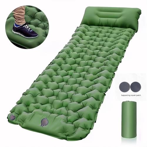 camping inflatable inflatable sleeping pad with pillows travel folding bed ultralight air cushion for outdoor hiking trekking