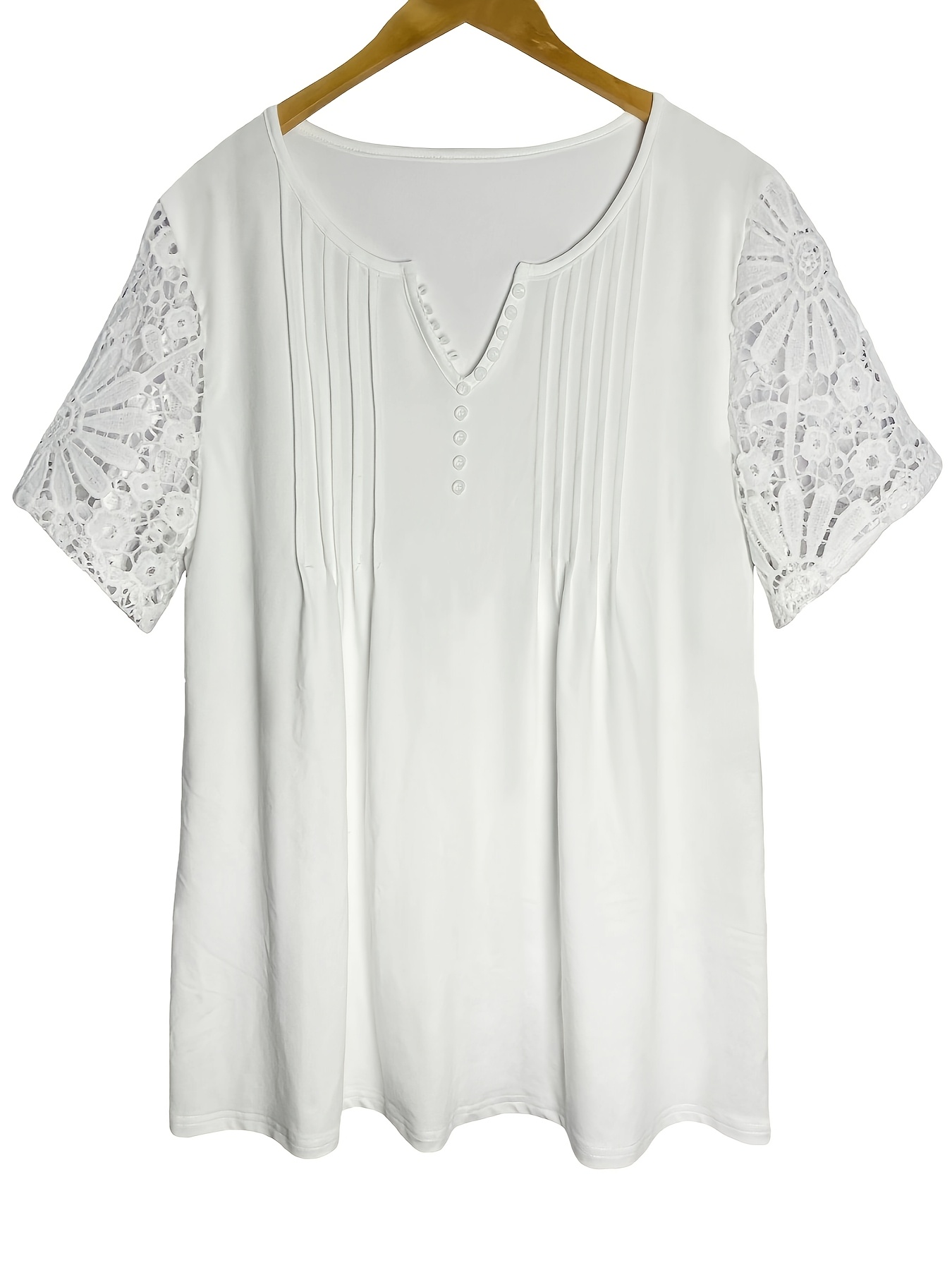 V Hals Kanten Shirtje T-shirt Met V-hals En Lange Mouwen, Kanten