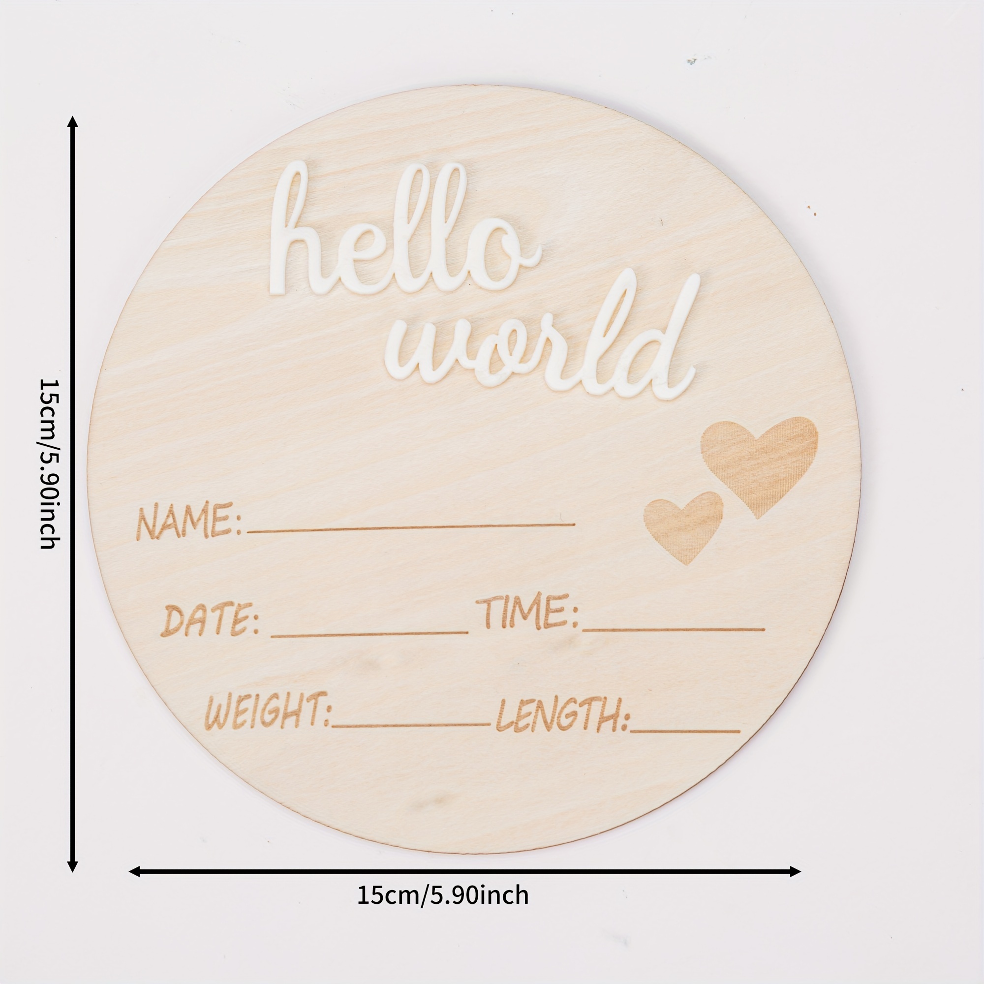 Wooden Milestone Marker For Growth & Pregnancy - Room Decor & Photography, Includes Birth Date & Weight Tracking