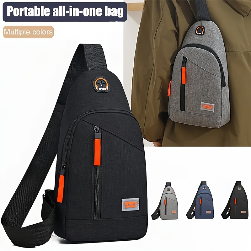

Functional Nylon Chest Bag, Outdoor Sports Travel Sling Bag, Unisex Crossbody Shoulder Purse