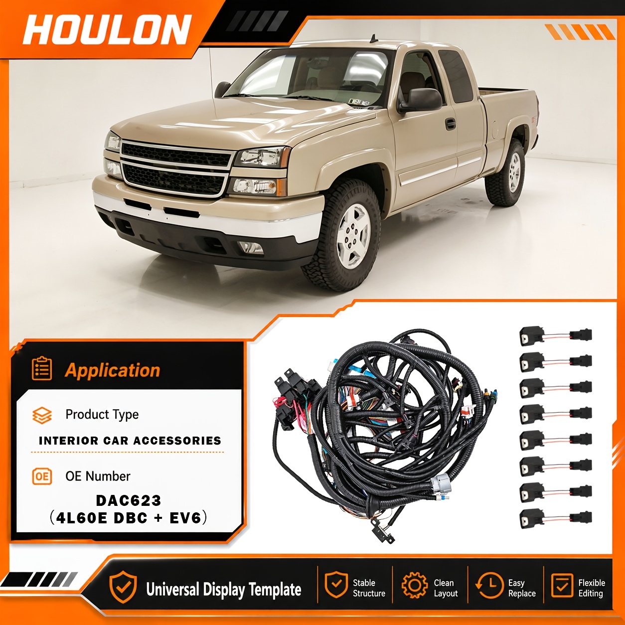 DAC623 4L60E DBC Wiring Harness for GM LS1 Engine