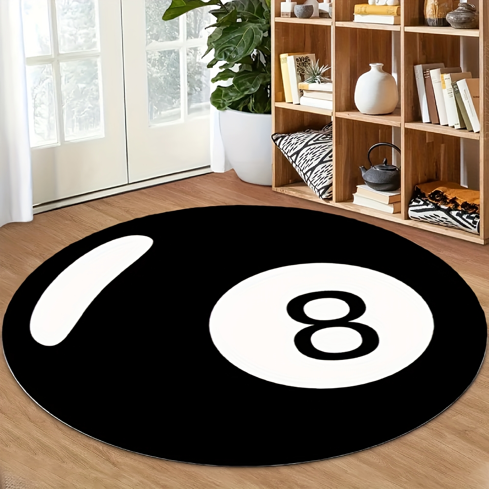 ラグ・カーペット 8 BALL RUG Amazon.com: 8 Ball Rug,Black Round Rug,23.6