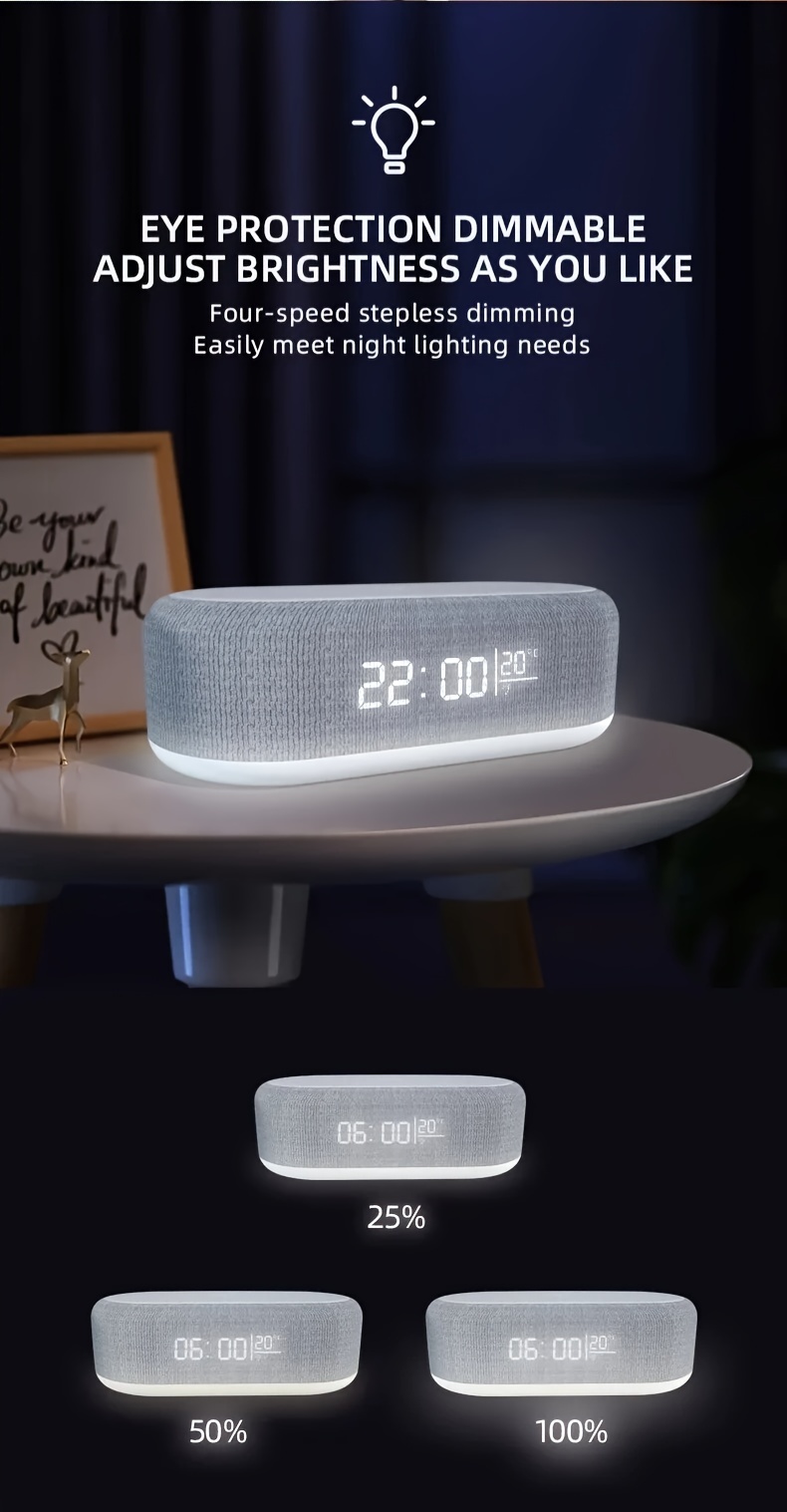 Wireless Charger, Adjustable Night Light, Time Temperature Display, Alarm Clock for Bedroom Desk, Charging Dock Station for Iphone 16 15 14 13 12 11 Pro Max/Mini/Plus/Xr/X/8 Airpods 2/ 3/ 4/ Pro/ Pro 2, for Samsung S25/S24/S23/S22/S21/S20/S10