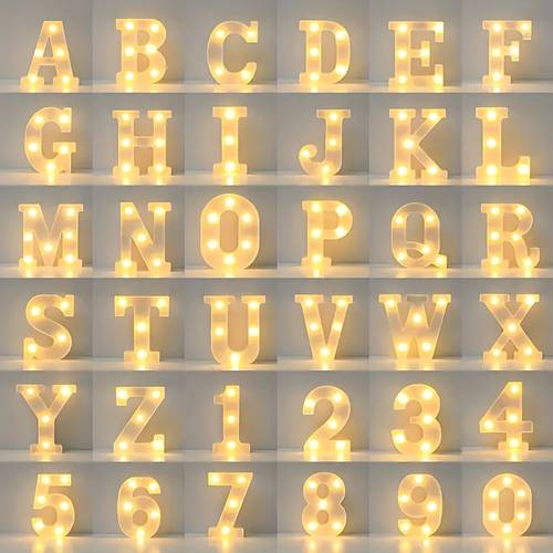 led letter light 7 inch luminous letter numbers night light suitable for home bar wedding and birthday party decorations
