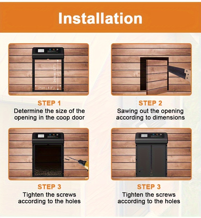 Easy-Install Automatic Chicken Coop Door Opener with Timer -, Battery-Powered Aluminum Accessory