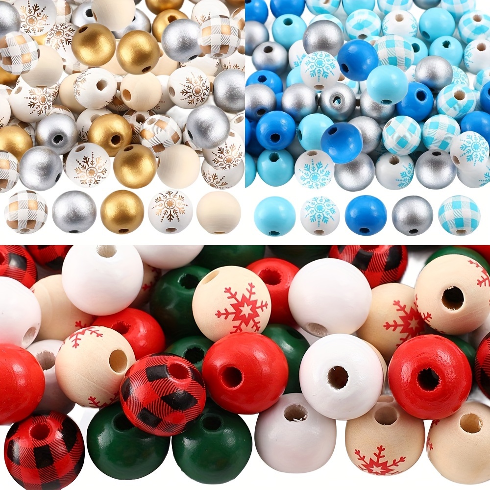 

50pcs Perles en Bois de 16mm de Couleurs Mélangées pour Bijoux DIY - Parfaites pour , Bracelets, Boucles d'Oreilles & Décorations d'Arbre de Noël