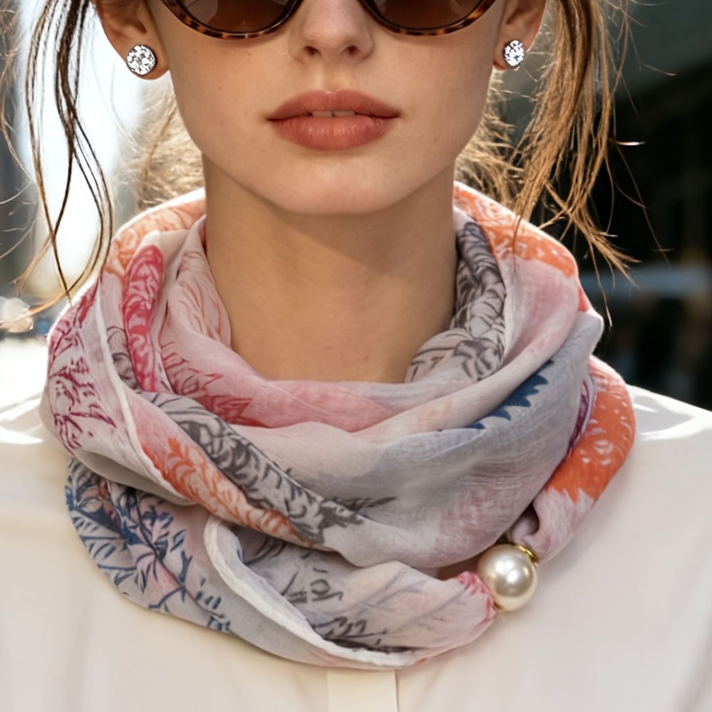 TEMU Foulard Aquarelle Plante Fleur Feuille, Serviette Carrée Imprimée Fine et Respirante, Foulard Décoratif Doux pour Femmes, Foulard de Tête Léger