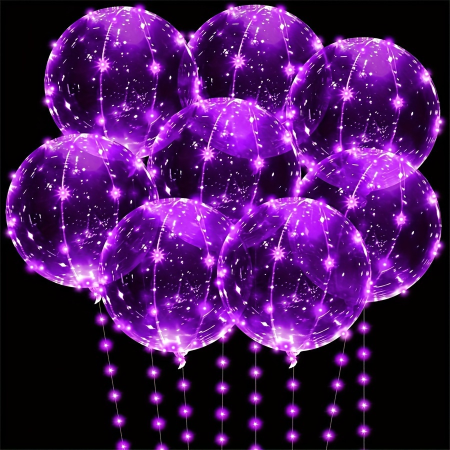 

5pcs Purple Balloons Set, With 5 Purple Light Strings And 3 Balloon sticky Glue Dots, Suitable For Birthday Party Wedding Bridal Shower Family Party Bachelorette Party Decoration