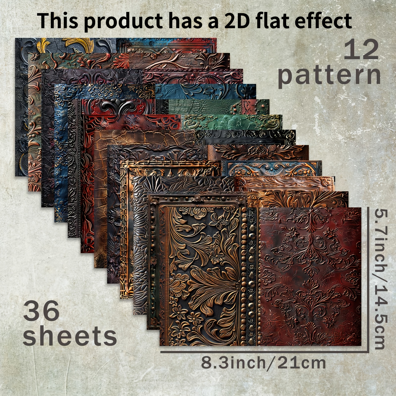 Image of 36 Sheets A5 (premium European Court Carved Background) Tissue Paper, Suitable For Journal Junk Journal Greeting Cards Background Album And Crafts