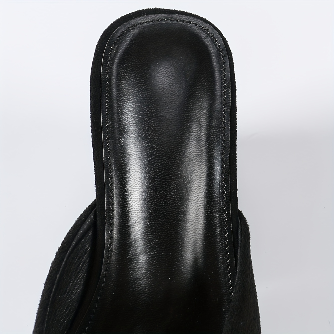 Chic Ladies' Summer Slippers - Black Chunky Heel Open Toe Mules, Women's High Heeled Square Toe Fashion Knit Slip-Ons with Comfortable Rubber Sole