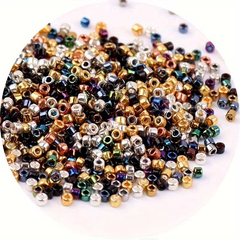 

2250pcs Perles en Verre Style Antique, 2mm - Métallique Multicolore pour Bijoux DIY, Accessoires pour Cheveux & Artisanat de Broderie Française, Perles en Verre pour la Fabrication de Bijoux