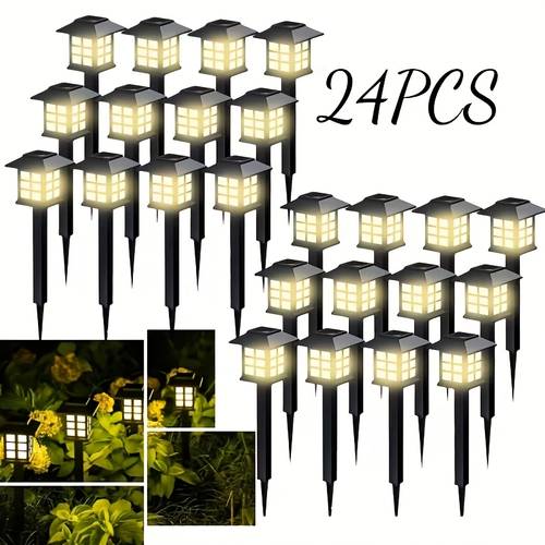 lights 6 12 24pcs solar outdoor lights ip44 sidewalk lights 10 hour durable led landscape lighting garden lights solar lights sidewalk lighting suitable for driveways courtyards and lawns solar garden decor