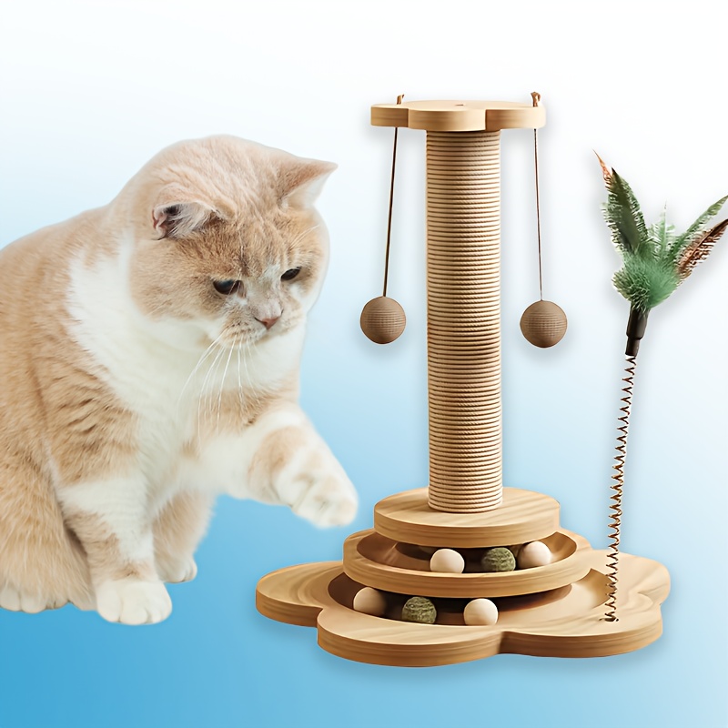 cat toy wooden cat scratching post horizontal cat sword Temu