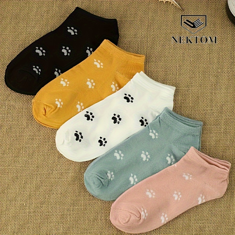 

5 Pairs Cat Paw Pattern Ankle , & , 's Stockings & Hosiery