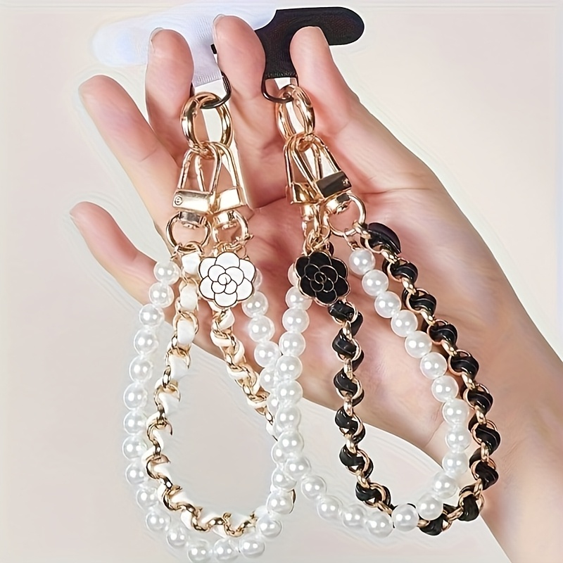 creative short phone charm with incense style handmade pearl pendant