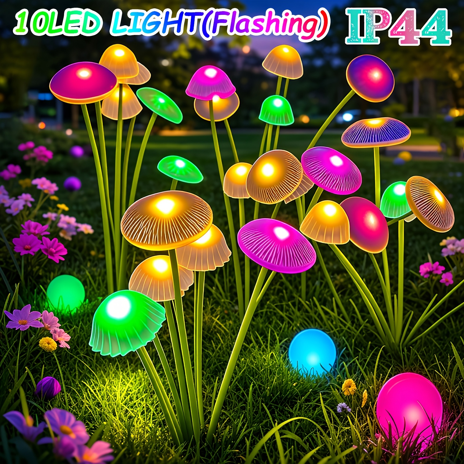 10led 8led 6led Solar Garden Lights - Jellyfish Mushroom Lights, Ip44 Solar Outdoor Decorative Lawn Lighting, Suitable For Gardens, Courtyards, Lawns, , Walkways, , Holiday Decorations