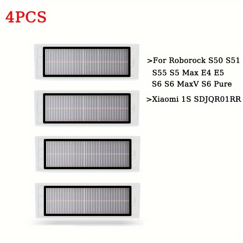 E-shop 4 Stück HEPA-Filter kompatibel mit S50, S51, S55, , E4, E5, S6, S6 Max und Xiaomi 1S SDJQR01RR – Waschbar & wiederverwendbar, langlebige