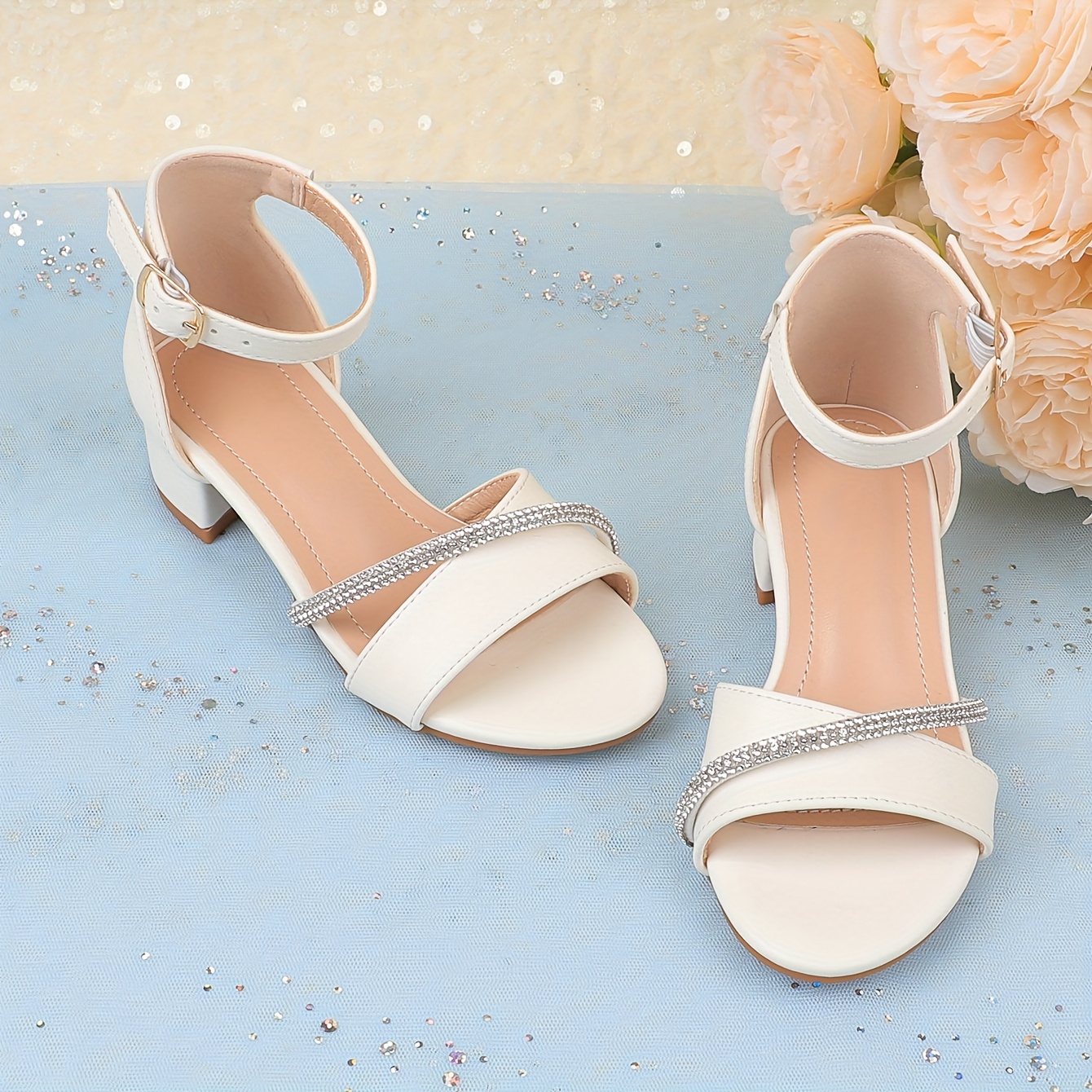 girls sandals chunky heel elegant Temu Mexico