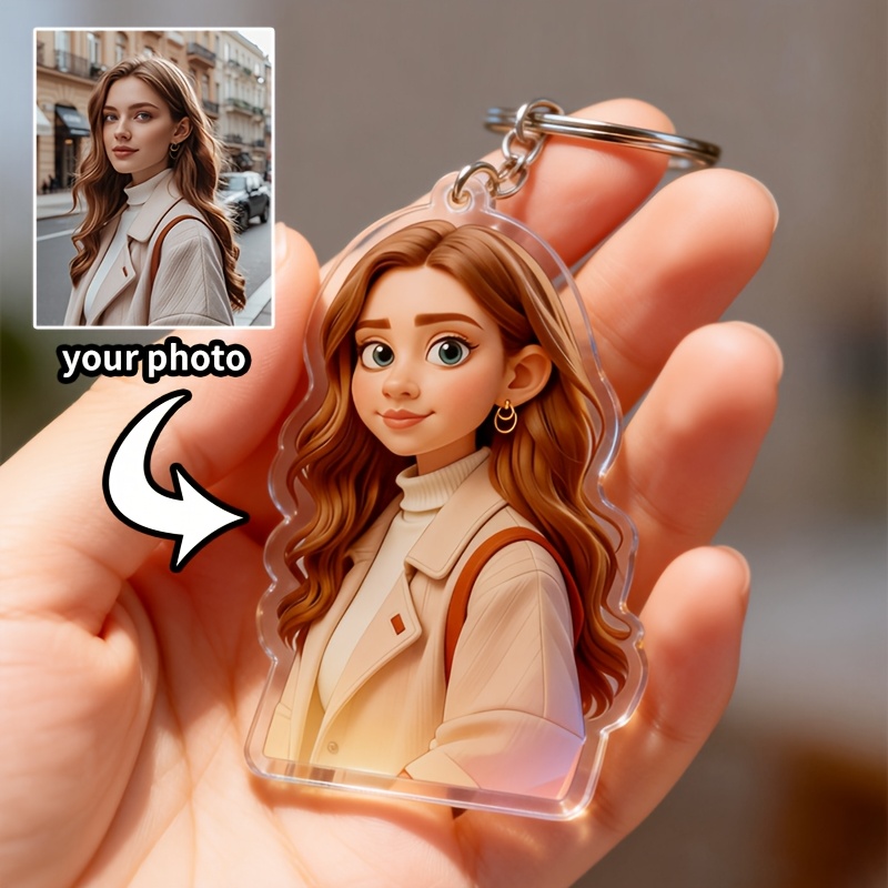 custom   animation style keychain personalized keychain modern fun   ideal for kitchen decor family photos and unique gift ideas custom keychain elegant keepsake for weddings birthdays mothers day and valentines day