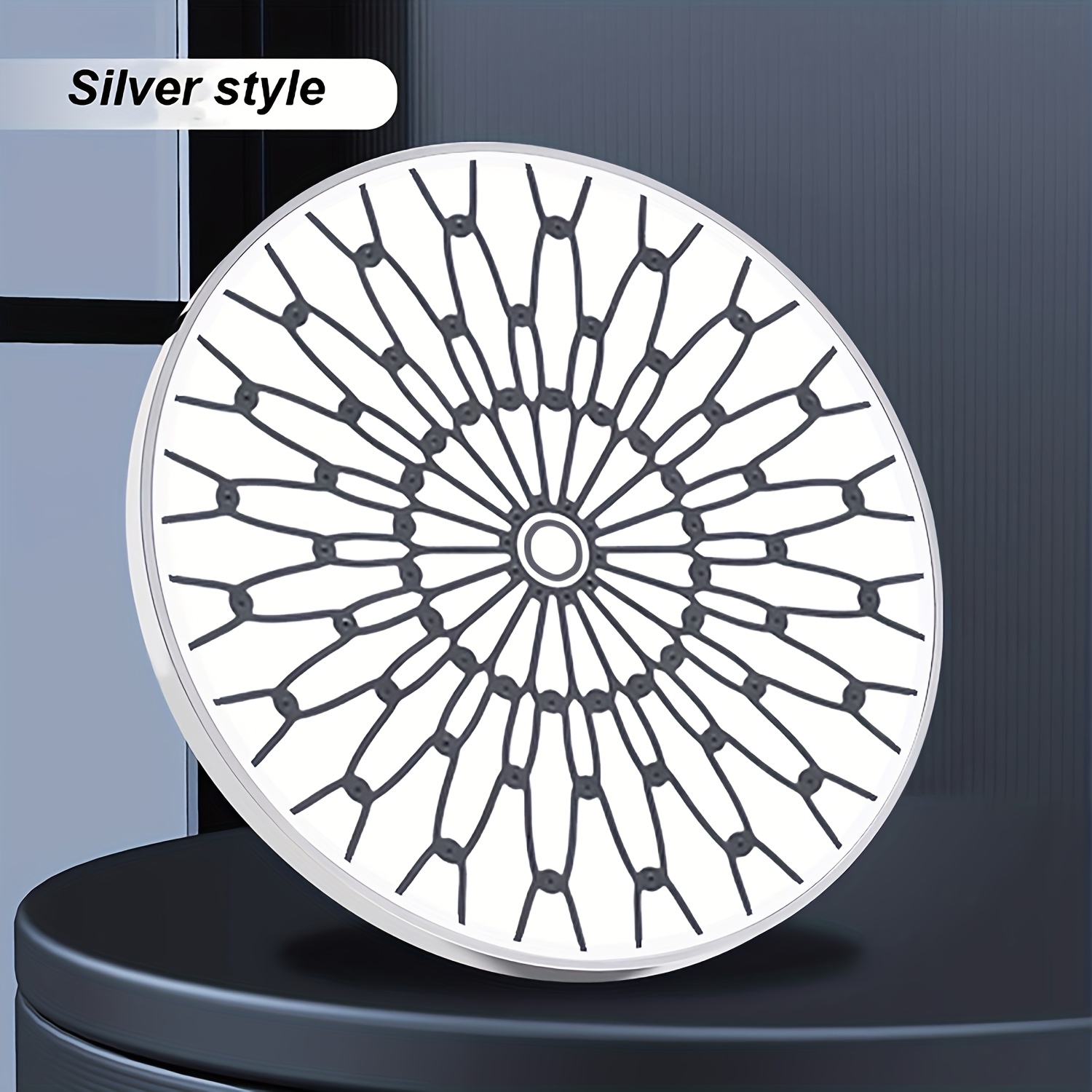 Image of 6in Showerhead, Silvery/black, Showerhead Showerhead Showerhead Booster Showerhead Single Head Large Showerhead Bathroom Showerhead Showerhead For Bath, For Shower Use For Shower Use