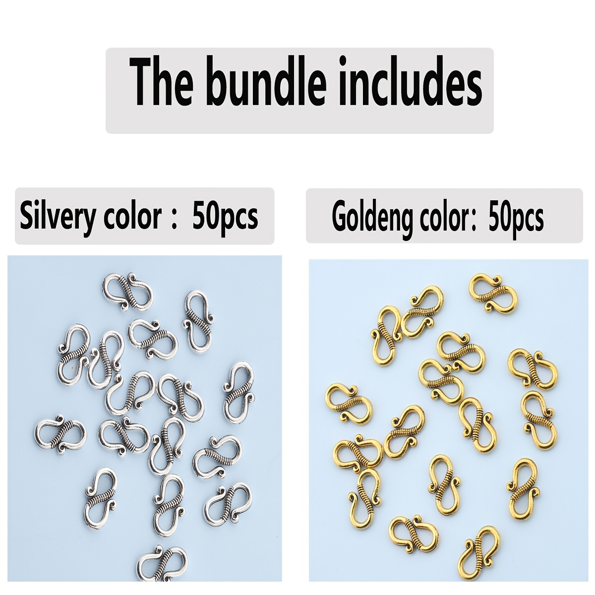 Image of 100pcs/50pcs Figure-8 Connectors, Links, Spacer Beads, Hand-pierced Beads, Loose Beads, Suitable For Diy Necklace, Bracelet, Keychain Craft Making Accessories, Jewelry Making