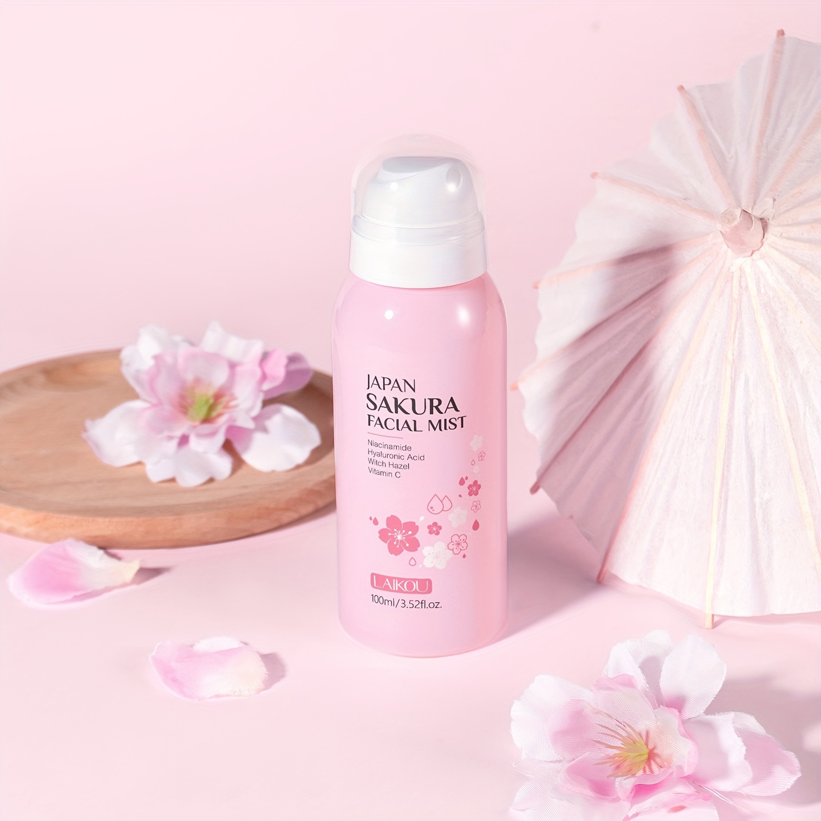 sakura facial mist 100ml moisturizing spray deep hydration toner with hyaluronic acid for day night moisturization 8