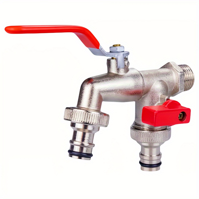 

Classic Zinc Alloy Garden Hose Faucet With Dual Outlets For Outdoor Watering