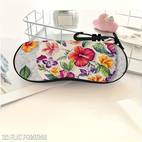 1pc tropical floral glasses case with secure zipper closure scratch resistant synthetic rubber frame protector vibrant hibiscus print unisex eyewear organizer pouch for accessories for women men