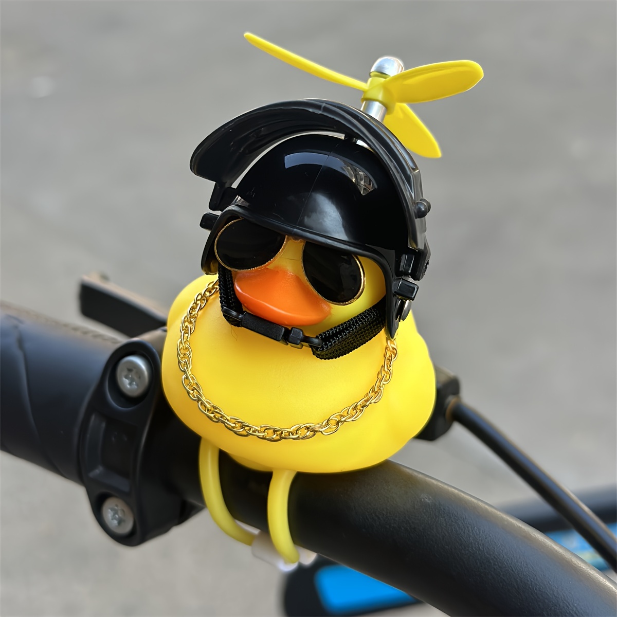 

Cool Motorcycle & Bicycle Dashboard Decor Ornament, Pvc, 1pc Windbreaking Duck With Helmet And Glasses