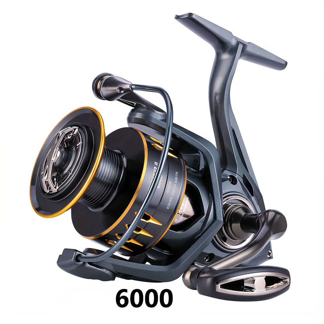 2000 6000 Fishing Reel 5.2:1/4.9:1 Gear Ratio Aluminum Spool - Temu