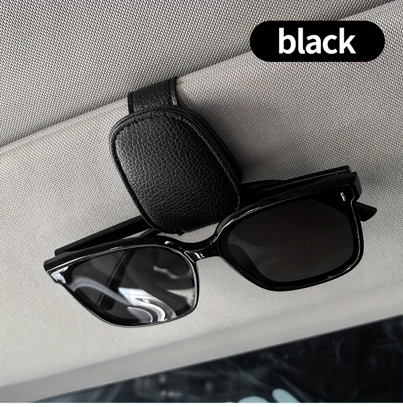 1pc Car Sun Visor Glasses Holder, PVC Material, Vehicle Eyewear Clip, Auto Interior Accessory, Storage Organizer for Glasses