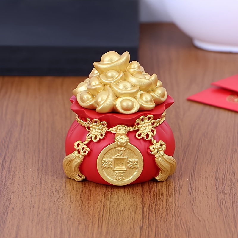 

Lucky Charm Resin Money Bag Figurine - Versatile Indoor/outdoor Decor, Perfect For Home & Office, Ideal Holiday Gift