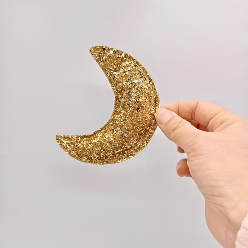Image of 1pc Golden Handmade Decor, For Ramadan (eid Al-fitr) - Ideal For Living Room, Bedroom, Room & Indoor Holiday Settings, Moon Deco