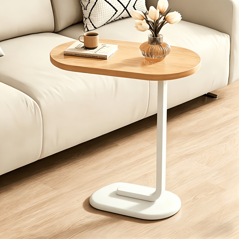 Mesa Auxiliar Moderna en Forma de C para Sofá y Mesa de Centro - Altura Compacta de 58....