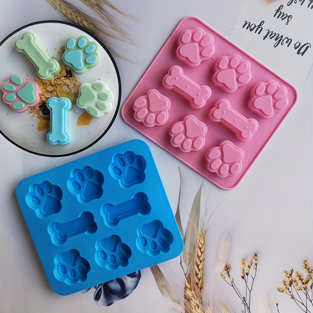 

1pc/2pcs, Dog Paw Bone Cake Mold, 3d Silicone Mold, Candy Molds, Chocolate Mold, For Diy Cake Decorating Tool, Baking Tools, Kitchen Accessories