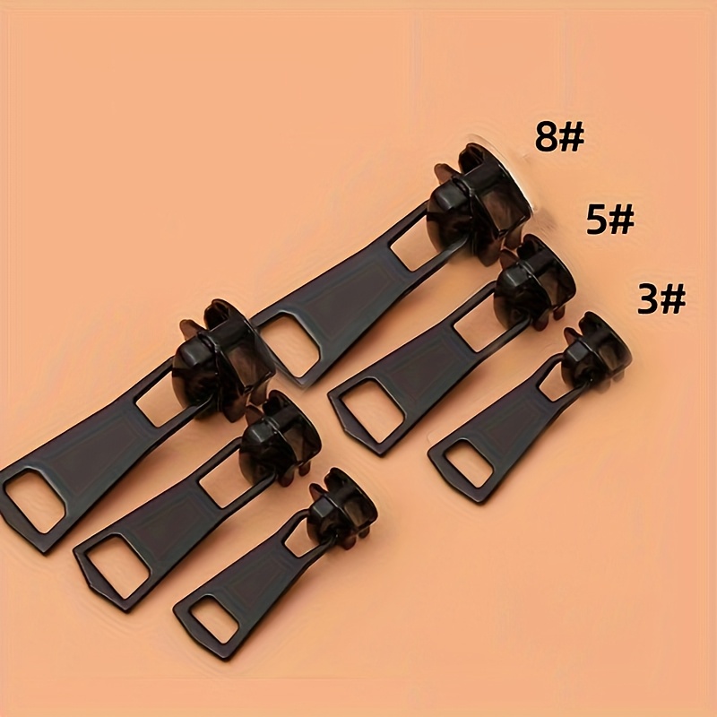 6pcs Set Of 3 Sizes Universal Replacement Zipper Heads, Metal Zipper Heads, Sizes 3, 5, And 8, Suitable For Clothing, Luggage, And Bags
