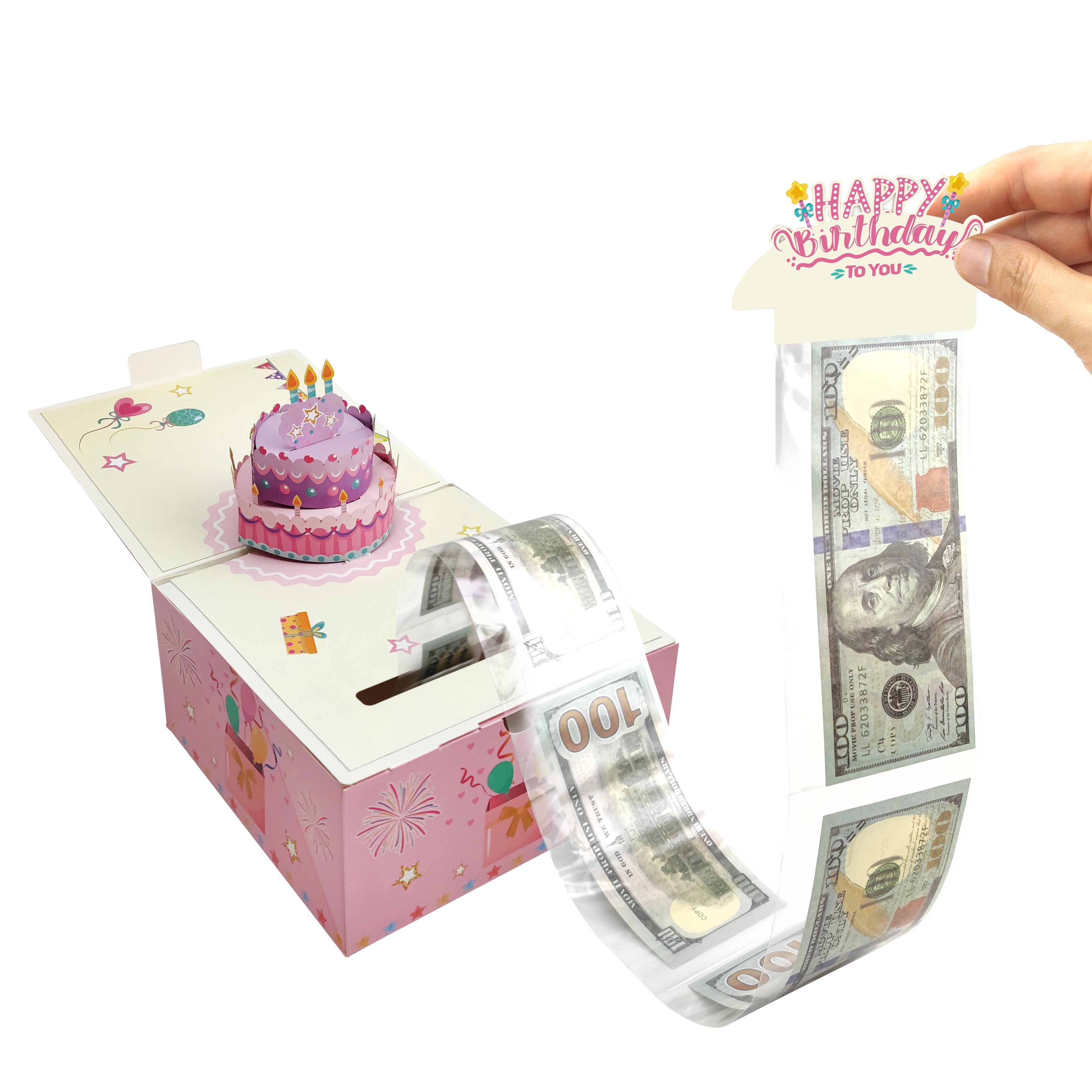 

Surprise Birthday Money Gift Box With Pop-up Card & Diy Age Numbers - Perfect For Husband, Wife, Men, Women - Unique Cash Present Idea (money Not Included)